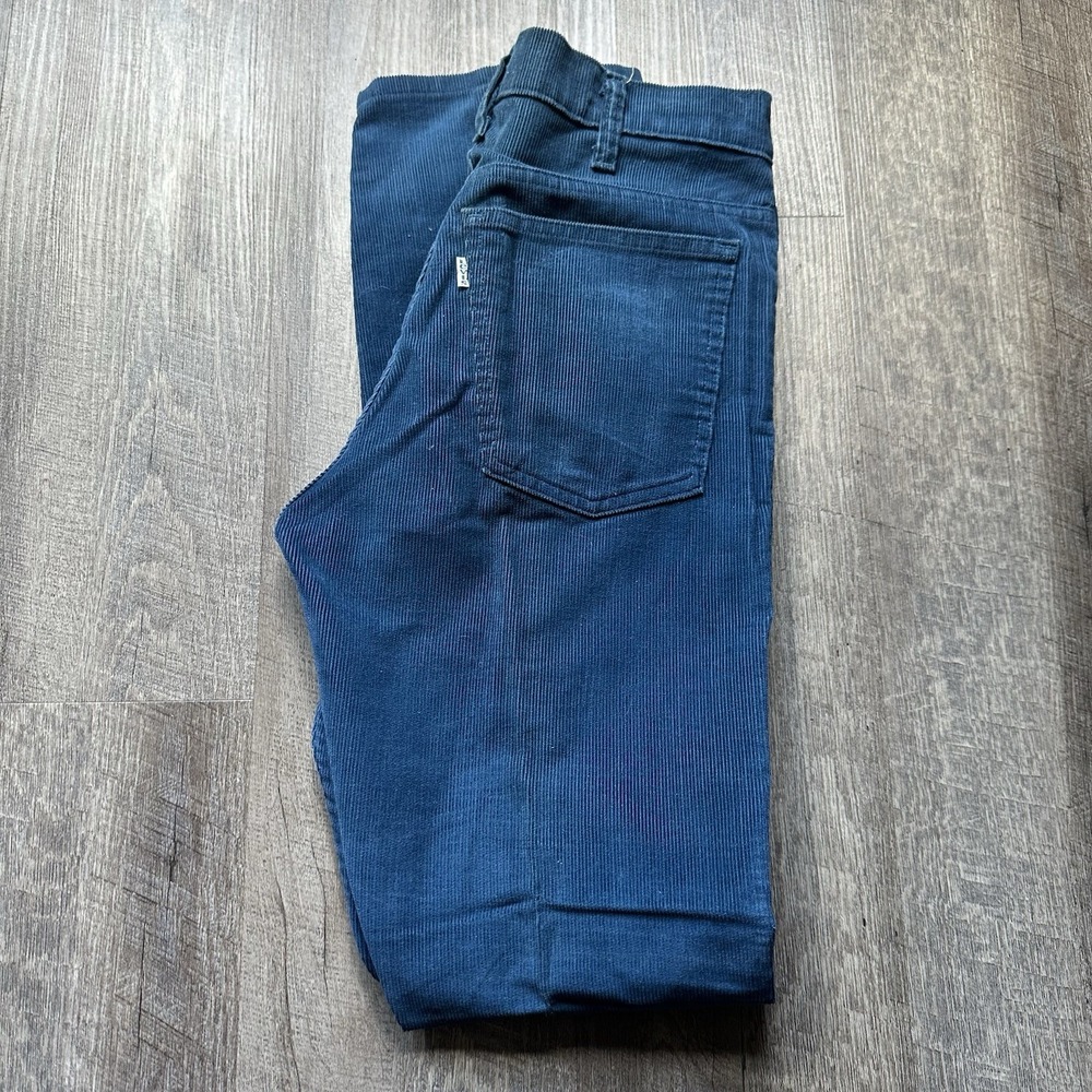 Vintage Levis Corduroy Pants Mens 31 X 32 Blue Chino Straight Leg‎ White Tab 70s